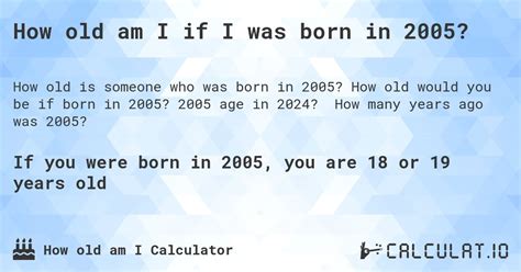 age if born in 2005